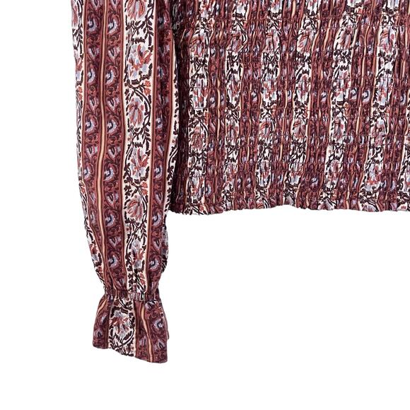 Marie Oliver Glennon Mock Neck Long Sleeve Top in Sedona Stripe Size Medium - Picture 5 of 13